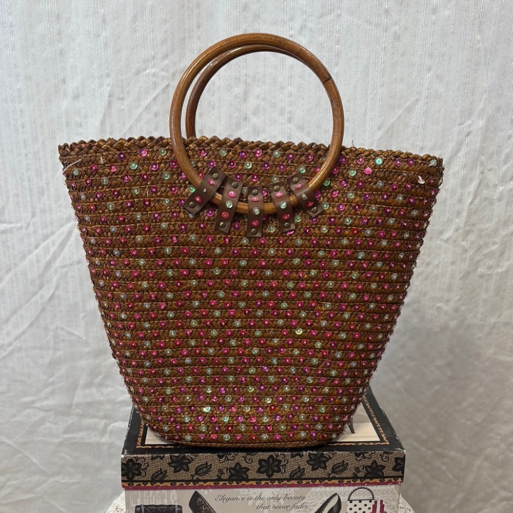 Y2K Victoria's Secret Sequined Basket Tote